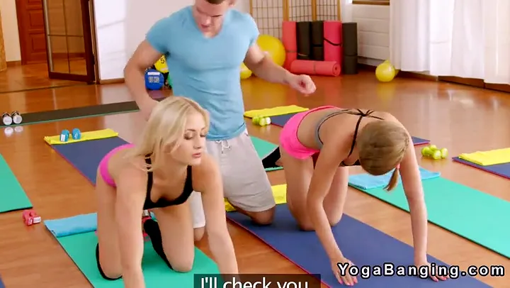 Sexy blondes gets cock from fitness coach