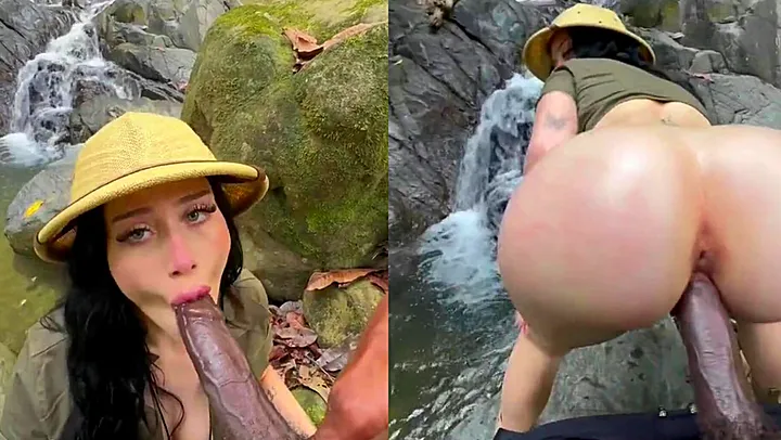 Naughty teen gets a BBC in the great outdoors