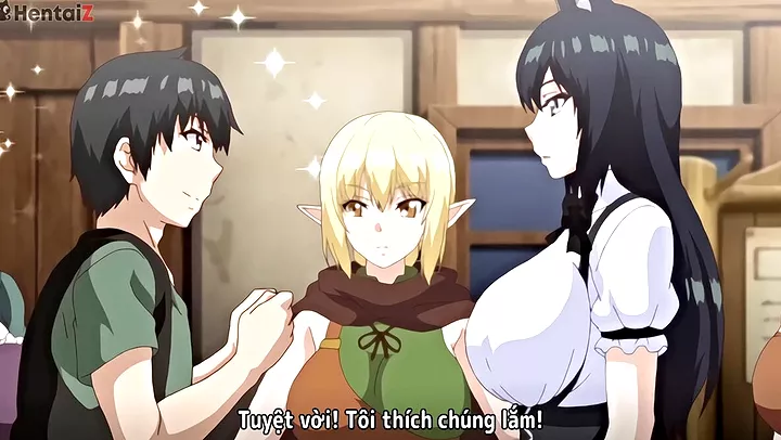 Hentai vietsub with Isekai Harem - A steamy 3-way with a kinky twist!