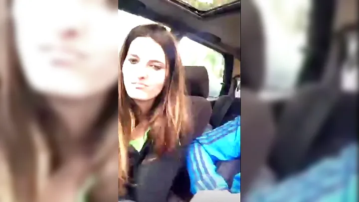 French Amateur blowjob Public in a car on periscope